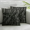 thumbnail image 3 of COMIO  Throw Pillow Covers Cases for Couch Sofa Home Decor Modern Shining &amp; Dull Contrast Triangles Abstract Lines Geometric  Black, 3 of 5