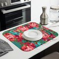 thumbnail image 3 of Pioneer Flower Floral Print Pattern Dish Drying Mat for Kitchen 1 Pack, Ultra Absorbent Microfiber Dishes Drainer Mats,16"x18", 3 of 6