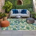 thumbnail image 2 of Green Palm Leaf Outdoor Rug for Patio/Deck/Porch, Non-Slip Large Area Rug 5 x 8 Ft, Tropical Plants Retro Pastoral Summer Indoor Outdoor Rugs Washable Area Rugs, Reversible Camping Rug Carpet Runner, 2 of 8