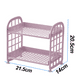 thumbnail image 2 of Estante de almacenamiento plegable de doble capa, estante de baño de escritorio para el hogar simple, 2 of 5