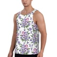 thumbnail image 2 of Xecao Violets Flowers Men's Tank Top Workout Quick Dry Sleeveless Gym Jogging Muscle Shirts Summer Swim Beach Tops, 2 of 9