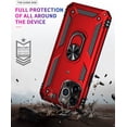 thumbnail image 4 of iPhone 13 Pro Max Case, Military Armor 360°Unbreakable Swivel Ring Kickstand [Work with Magnetic Car Mount] Slim Shockproof Durable Cover Holster Compatible Apple iPhone 13 Pro Max Cover - Red, 4 of 5