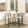 3 Piece Bar Table and Chairs, Industrial Dining Table Set for 2