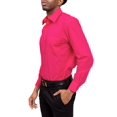 thumbnail image 3 of G-Style USA Men's Regular Fit Long Sleeve Solid Color Dress Shirts - Fuschia - 2X - 18-18.5 - 34-35, 3 of 6