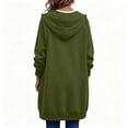 thumbnail image 6 of Long Full Zip Up Hoodie for Women with Pocket Oversized Sweatshirt Coat | Womens Plus Size Zipper Jacket Athletic Sweatshirts Soft Comfy Hoodies Fall Winter 2026 Clothing, Green, S, 6 of 6