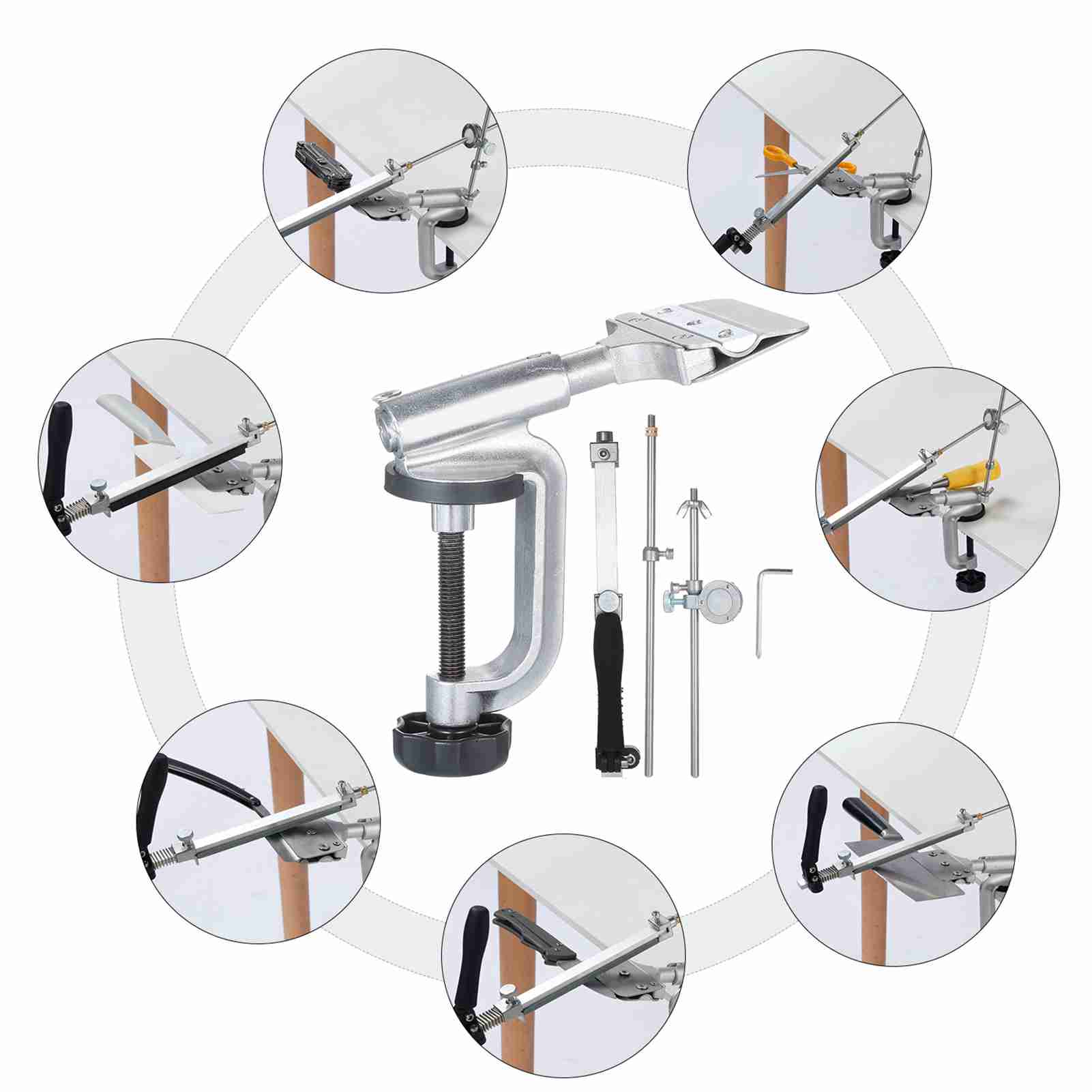 Set Sharpener Set Fixed-angle Knife Sharpener Knife Sharpening Kit Knife Slicker Edge Sharpener Abrasive Holding System With 4 Sharpening Stones