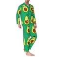 thumbnail image 2 of Naloa Cartoon Fruit 1 Men’s Pajamas Set - Long Sleeve Button Down Sleep Shirt and Pajama Bottoms Sleepwear Set-Large, 2 of 7