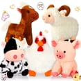 thumbnail image 1 of Juego de animales de granja de peluche Skylety de 10 pulgadas para niños, paquete de 5, 1 of 7