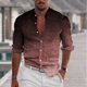 thumbnail image 1 of Camisa de hombre con cuello alto degradado, gris, azul y amarillo, para exteriores, calle, manga larga, botones, ropa de diseñador de moda, informal, transpirable, 1 of 6