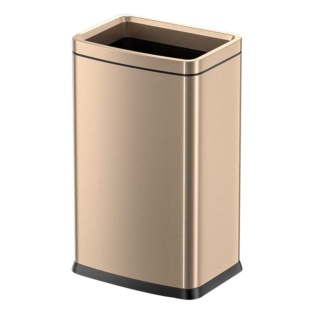 KUSONG 25L/6 Gallon Stainless Steel Square Trash Can, Large Kitchen