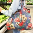 thumbnail image 6 of Wrapables Eco-Friendly Large Nylon Reusable Shopping Bags (Set of 3), Rose Garden, 6 of 7