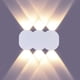 thumbnail image 1 of Lámpara de pared LED moderna de 6 W para interiores, luz de pared rectangular hacia arriba y hacia abajo, lámpara de pared de aluminio de 3000 K, luz blanca cálida para sala de estar, dormitorio, escalera, pasillo, color blanco brillar Electrónica, 1 of 4