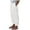 Beige, variant on Pants for Women Cotton Linen Solid Color Buttons Side Pants Wide Leg Elastic Waist Comfy Trousers with Pockets