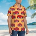thumbnail image 5 of Goofa Red Cars Hawaiian Shirt for Men, Unisex Summer Beach Casual Short Sleeve Button Down Shirts,Aloha Tropical Floral print shirt-, 5 of 9