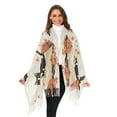 thumbnail image 3 of FORMRS Womens Scarf Winter Soft Long Big Warm Shawls Wrap Tassel Scarves, Gray Cartoon Halloween Cat, 3 of 9