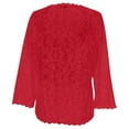 thumbnail image 5 of Fiaer.Long Sleeve Lace Beach Cover up for Women.Womens Plus Size Hollow out Casual Trendy Loose Fit Going out Tops Red M, 5 of 5