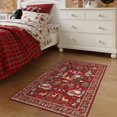 thumbnail image 4 of Lahome Christmas Rug,2'x3'Small Christmas Mat,Holiday Machine Washable Non Slip Christmas Xmas Decoration Kitchen Rug,Indoor Christmas Carpets for Living Room,Snowflake Rug,Red, 4 of 8