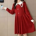 thumbnail image 4 of Wavsuf Children Girls Casual Dresses Knitted Wine Children's Clothing Size 120, 4 of 9