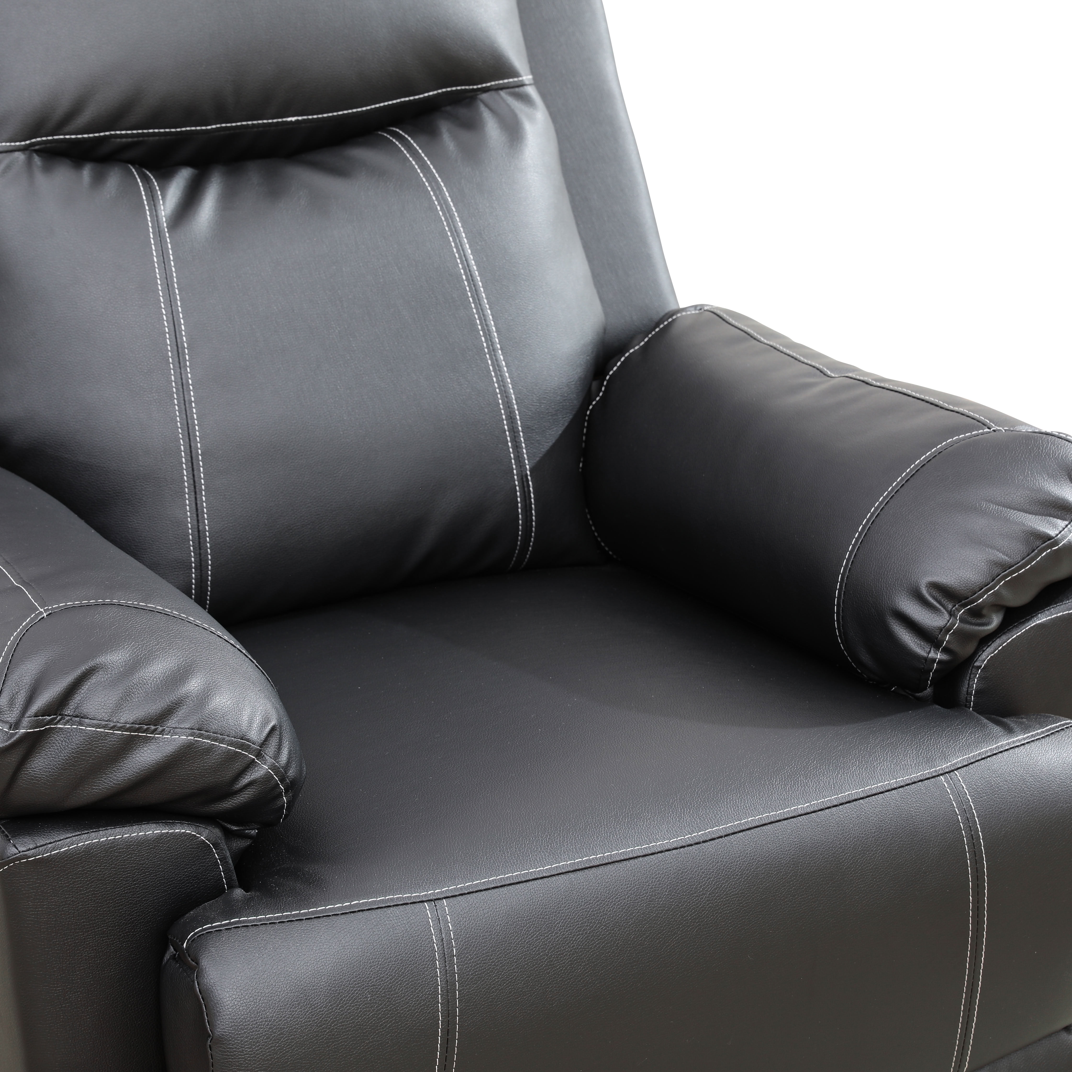 MAYEERTY 2-Seater Recliner Loveseat, Breathable Semi PU Leather Recliner Sofa with Storage for Apartment Living Room