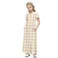 thumbnail image 1 of Liquidation d'Économies d'Été! WRKEKC Robe pour Filles, Robe Décontractée pour Filles, Robe Mignonne à Imprimé Scintillant à Manches Courtes Extensible avec Poches pour Tout-Petits et Filles, Robe Longue Évasée 11 Ans, 1 of 9