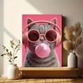 thumbnail image 6 of UXIEQU Cool Cat Bubble Gum Headphones Canvas Wall Art 15.75x11.81 Inches, 6 of 8