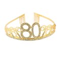 thumbnail image 1 of Sonducket Diadema para fiesta de cumpleaños, accesorios de decoración para celebración, tocado elegante brillante para chicas jóvenes, adorno Accesorio para el cabello Dorado(80), 1 of 6