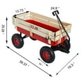thumbnail image 3 of Outdoor Utility Wagon Wooden Garden Cart with All Terrain Wheels, Removable Side Panels for Beach, Picnic, Camping, Tailgates, Towing Kids Toys, 3 of 9