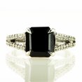 thumbnail image 4 of Black Diamond Split Shank Engagement Ring Radiant Shape 14K White Gold 3.76 TCW, 4 of 10