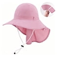 thumbnail image 2 of Nestiefly UPF 50+ Sun Hat with Neck Flap Wide Brim Bucket Hats Breathable Fishing Hiking Gardening Safari Hat for Men Women Pink One Size, 2 of 7