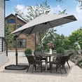 thumbnail image 3 of PURPLE LEAF 9x9 Ft Cantilever Umbrella Square Outdoor Patio Umbrella Large Offset Hanging Umbrella Aluminum Umbrella with 360°Rotation Adjustable Garden Pool Umbrella,Light Gray, 3 of 14