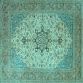 thumbnail image 1 of Ahgly Company Indoor Square Persian Light Blue Traditional Area Rugs, 4' Square, 1 of 4