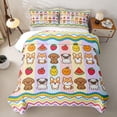 thumbnail image 2 of Homewish Pug Corgi Poodle Bed Spread Queen,Pineapple Strawberry Fruit Queen Coverlet Set,Rainbow Stripe Decor,3pcs, 2 of 7