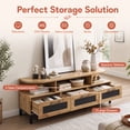 thumbnail image 5 of Mid-Century Modern Entertainment Center for 55"/60"/65"/75" TV, TV Stand Media Console with 3 Drawers,Natural, 5 of 9