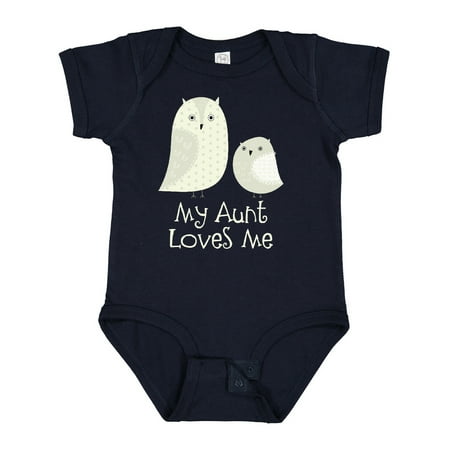 

Inktastic Aunt Loves Me Owls Gift Baby Boy or Baby Girl Bodysuit