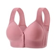 thumbnail image 2 of HomeDM Womens Front Closure Bras Seamless Comfort Push Up Bralettes Wireless Convenient Full Coverage Bras, Hot Pink, L, 2 of 6