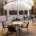 thumbnail image 3 of golytefs Striped Patio Umbrella with Fringe Beach Umbrella Outdoor Sunshade Umbrella, 3 of 9