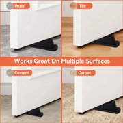 WEPSEN Heavy Duty Wedge Doorstop Rubber Door Stopper for Residential and Commercial Use, Black, 4.8 in. x 2.2 in. x 1.3 in., 4 Pack