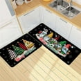 thumbnail image 2 of Vggrvlo Christmas Bath Rugs Mats Non Slip Extra Thick Chenille Runner Rugs Rubber Backing Machine Washable Kitchen Mats Rugs 2PCS for Kitchen, Floor, Office, Sink, Laundry, Black and Gray, 2 of 6