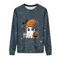 thumbnail image 4 of Heisall Womens Sweatshirt Halloween Theme Glitter Print Round Neck Casual Sporty Long Sleeve Fleece-lined Autumn Winter Fashion Casual Tops, 4 of 9