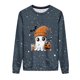 thumbnail image 3 of Ailaofu Women's Halloween Printed Round Neck Casual Sports Long Sleeve Sweatshirt Top Sweatshirt Loose Soft Long Sleeve Pullover Tops, 3 of 6