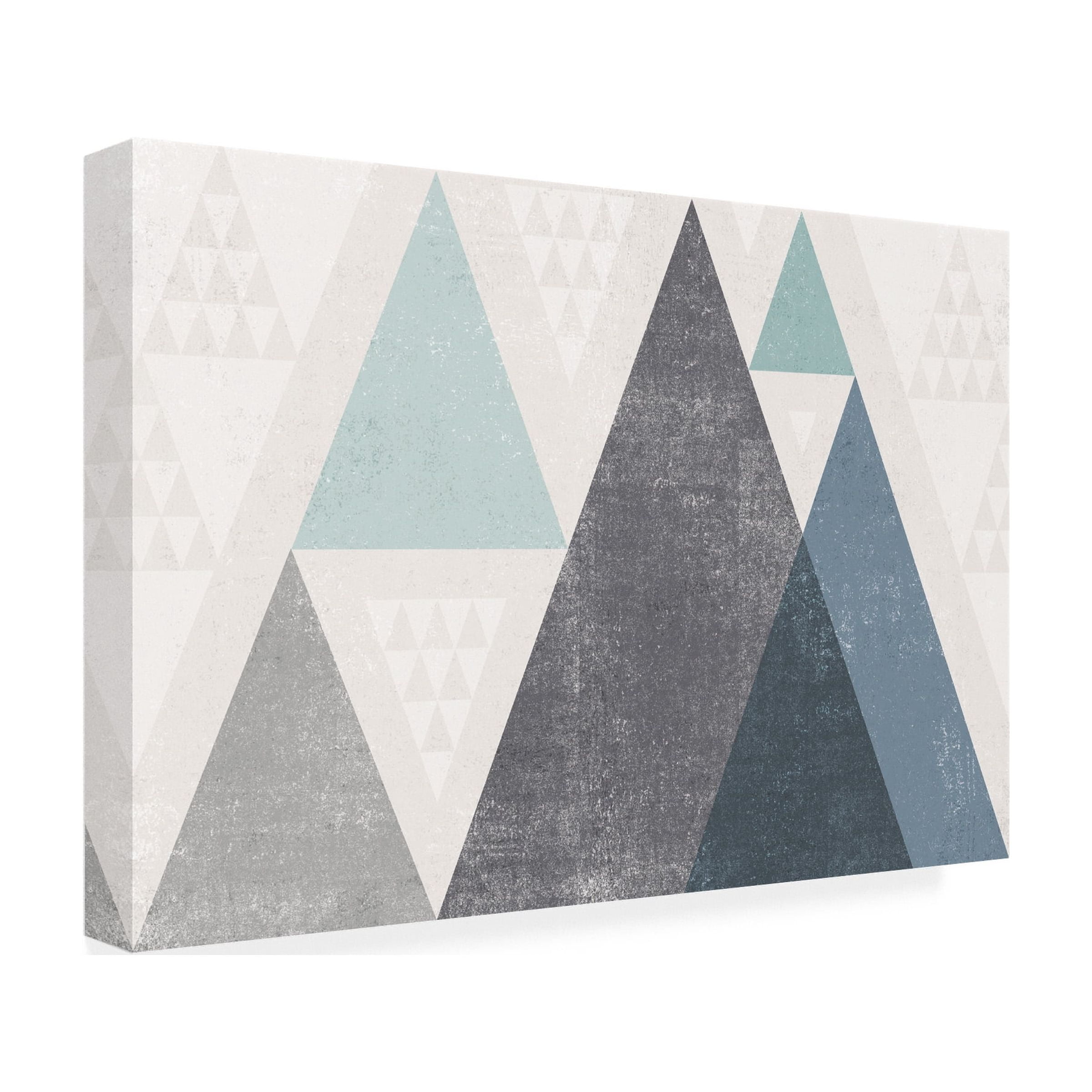 Michael Mullan 'Mod Triangles I Blue' Canvas Art
