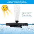 thumbnail image 3 of Homhougo Solar Fountain, Upgraded Solar Powered Bird Bath Fountain Pump Floating Solar Panel Water Pump Fountain Kit for Garden Decoration, Small Pond, Pool, Fish Tank, Aquarium, 3 of 8