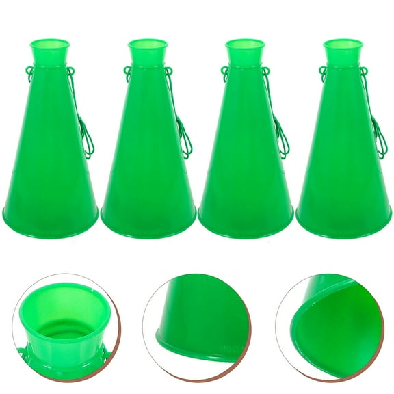 BESTOYARD 4Pcs Lightweight Green Plastic Party Horns Noise Makers for Birthday Camping and Game Accessories