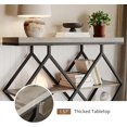 thumbnail image 4 of Industrial 3-Tier Entryway Table with Diamond-Shaped Metal Frame - Console Sofa Table with Open Shelves for Hallway & Foyer, 4 of 5