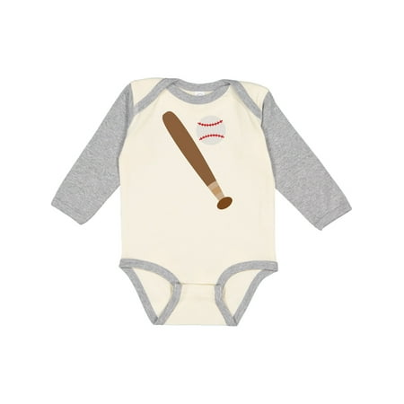 

Inktastic Baseball Bat and Ball Gift Baby Boy or Baby Girl Long Sleeve Bodysuit