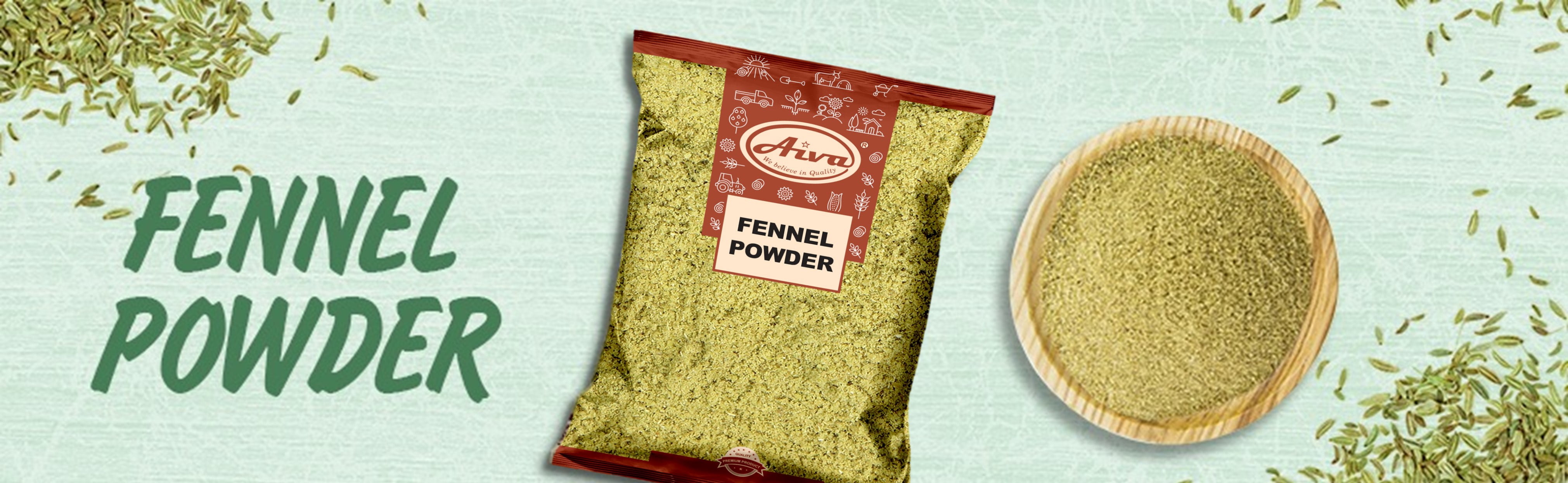 Aiva Fennel Seed Powder (Ground Saunf) | 3.5 oz (Pack of 20)