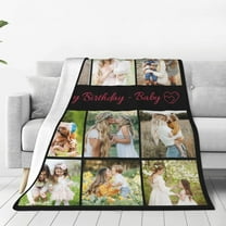 Custom Blanket with Text Photos Customized Blanket Personalized Throw for Adult Kid Birthday Wedding Christmas Halloween Fathers Mothers Valentines Day Gift Couch Sofa Bedroom 40"x 30"
