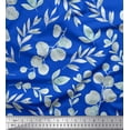 thumbnail image 1 of Soimoi Blue Rayon Fabric Flower Leaves Print Sewing Fabric Yard 56 Inch Wide, 1 of 3