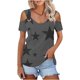 thumbnail image 3 of Camisas de Manga Corta para las Mujeres de Verano Sexy Frío Hombro Suéter Blusa Cuello en V Sólido, Ligero para Diario, 3 of 9