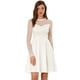 thumbnail image 1 of Vestido corto de una línea de fiesta de patinadora transparente de malla con lunares de corazón Allegra K blanco S, 1 of 6